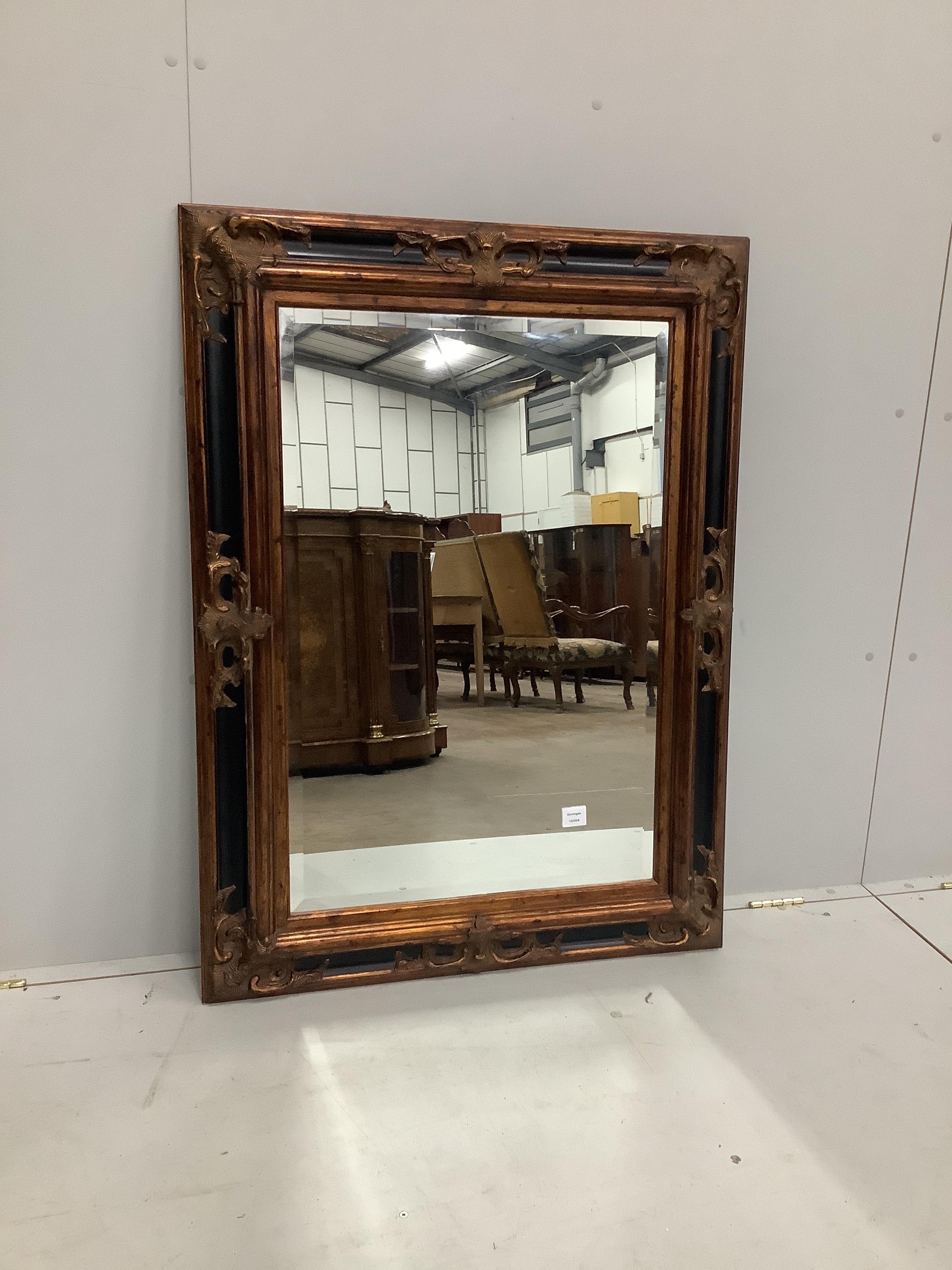 A Victorian style rectangular composition wall mirror, width 88cm, height 118cm